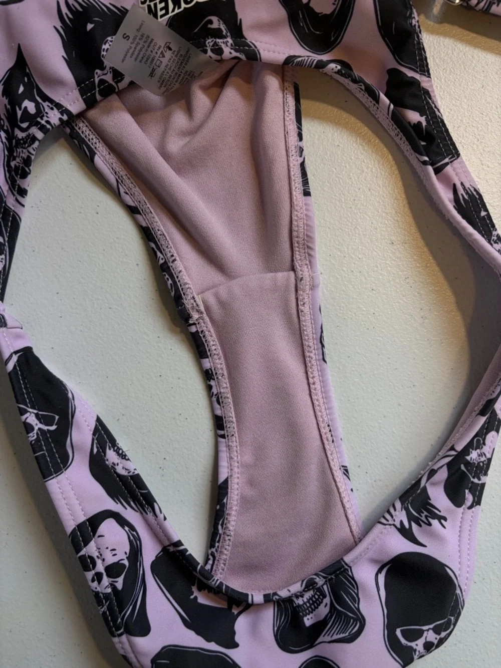 Broken Promises Reaper Guide Purple High Leg Bikini Purple Swimsuit Swim Small - Picture 8 of 8